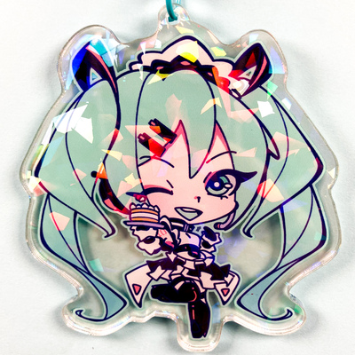Cyber maid miku - acrylic keychain