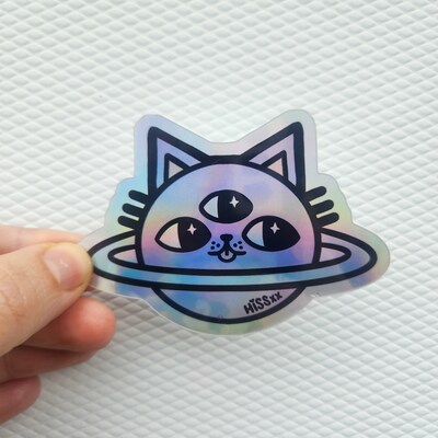 Cat planet sticker