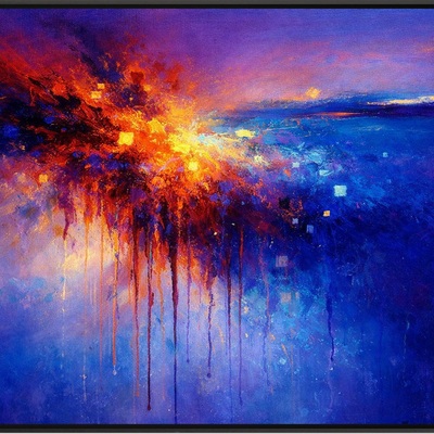 Large abstract wall art print modern colorful home decor 36x24 unframed