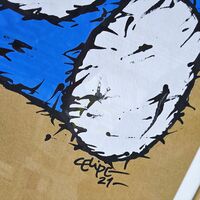 Painting by Celipe Perroloco "Corrupted Cosmic Cat"  - Thumbnail 3
