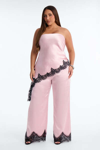 Satin & Lace Pant Set