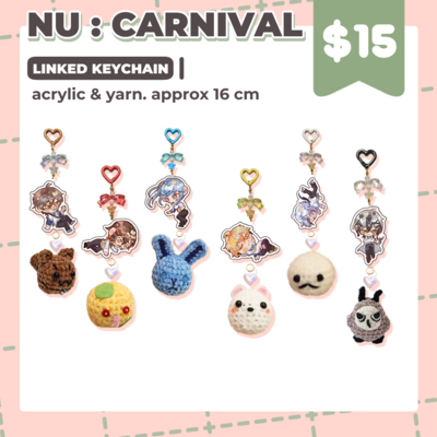 Nu : carnival long beaded plushie keychain