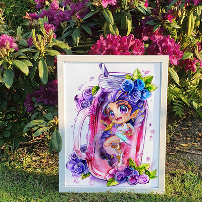 *poster & postcards* blue berry soda pop