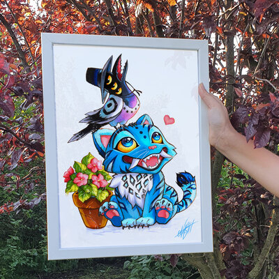 Copy of *poster & postcards* demon cat sitting