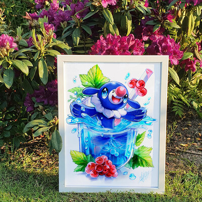 *poster & postcards* happy redcurrant water