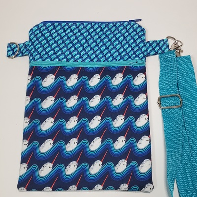 Hello narwhal crossbody bag