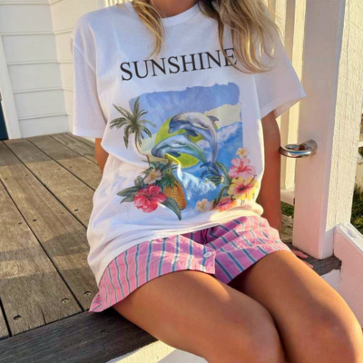 Sunshine dolphins print tee 
