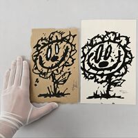 Painting by Celipe Perroloco "Corrupted Flower—Sketch & Final Work"  - Thumbnail 1
