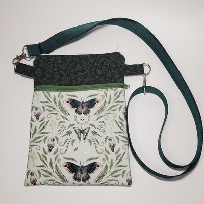 Moonflower moth crossbody bag
