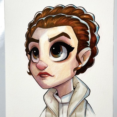 Princess leia star wars day sketch original art