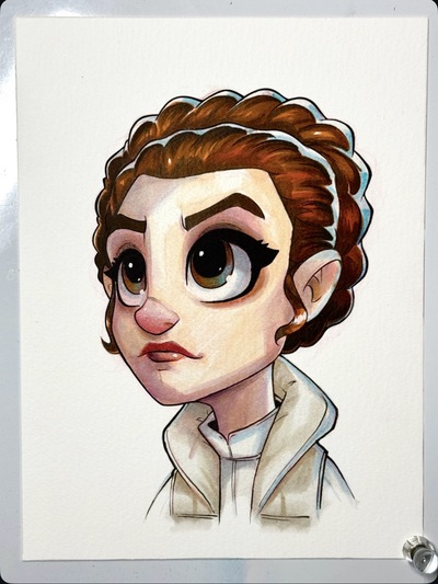 Princess Leia Star Wars Day Sketch Original Art
