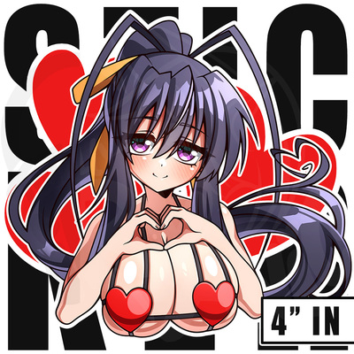 New | 4" vinyl stickers: akeno (v-day v.2)