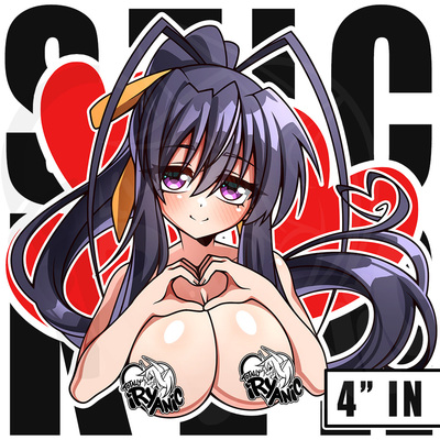 New | 4" vinyl stickers: akeno (v-day v.2)