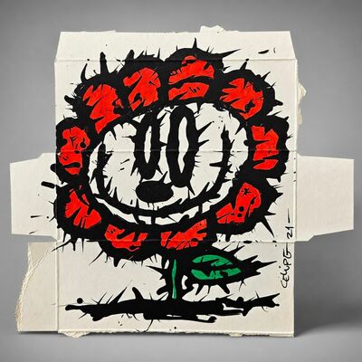 Painting by celipe perroloco "corrupted innocent flower"
