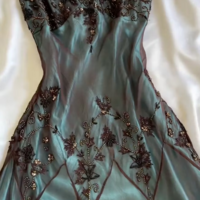 Vintage Spaghetti Strap Short Chiffon Prom Dress Tea Length Formal Evening Gowns - Thumbnail 1