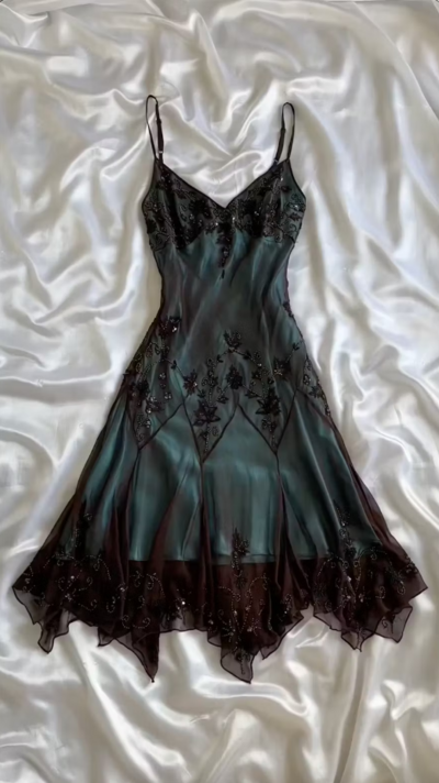 Vintage Spaghetti Strap Short Chiffon Prom Dress Tea Length Formal Evening Gowns