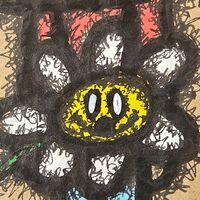 Painting by Celipe Perroloco "Corrupted Daisy in Hand"  - Thumbnail 5