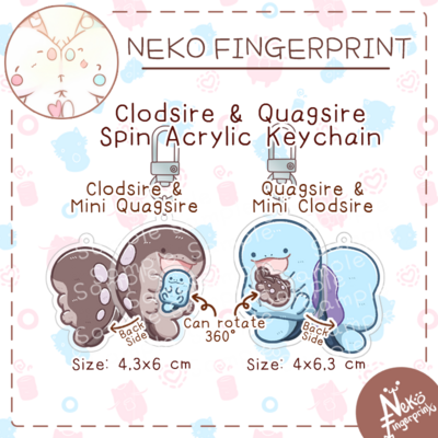 Clodsire & quagsire spin acrylic keychain