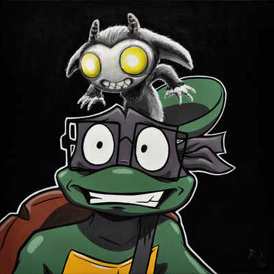 Painting by rx strip “portrait #4 donatello”