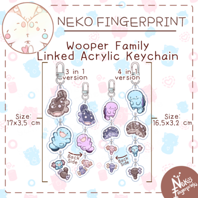 Wooper Family Linked Acrylic Charm