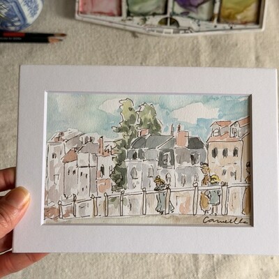 Original 5x7 inch matted painting “ode to morisot”