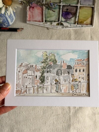 ORIGINAL 5x7 inch matted painting “Ode to Morisot”
