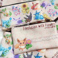 Eevolution with Flowers Translucent Acrylic Charm - Thumbnail 4
