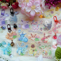 Eevolution with Flowers Translucent Acrylic Charm - Thumbnail 3