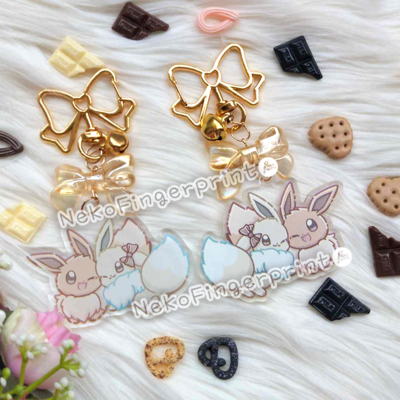 Eevee & shiny eevee ribbon acrylic charm