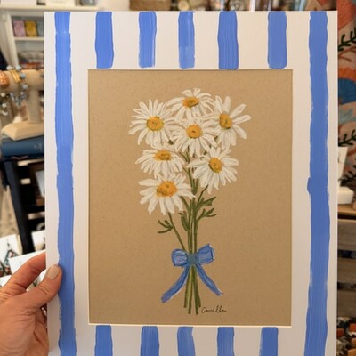 Original 11x14 inch matted painting “the friendliest flowers”