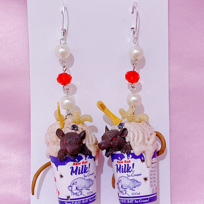 Rat milk earrings 