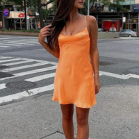 Cute Orange Chiffon Short Prom Dress Graduation Dress - Thumbnail 1