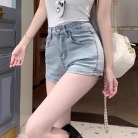 High-waisted N-Yoda denim shorts with big bow on back - Thumbnail 3