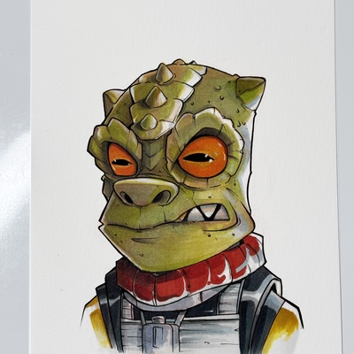 Bossk star wars day sketch original art