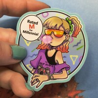 Rated M retro cartoon sticker - Thumbnail 1