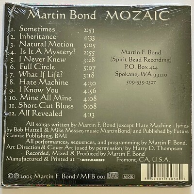 Martin bond - mozaic (new sealed solo album cd from doc rockit guitarist/vocalist)
