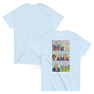 Great american makeover satirical comic tee - ironic political cartoon t-shirt
