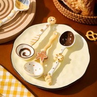 4PCS/SET dessert-themed designs ceramic spoons - Thumbnail 1