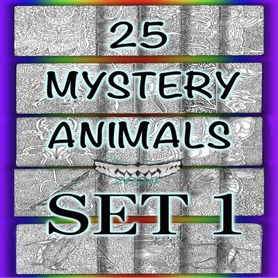 DIGITAL Printable Coloring Pages: 25 Mystery Animals SET 1