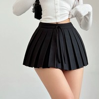 Low-rise preppy style pleated mini skirt - Thumbnail 6