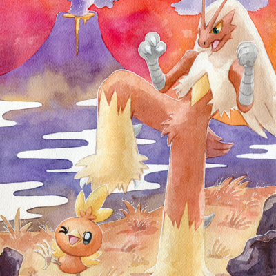 Blaziken & torchic print
