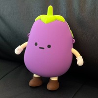 3D silicone eggplant-shaped phone bag with pendant - Thumbnail 4