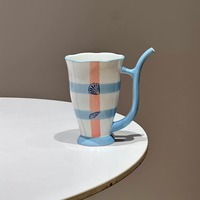 Ceramic mug with a built-in hollow straw handle - Thumbnail 2