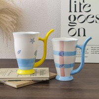 Ceramic mug with a built-in hollow straw handle - Thumbnail 3