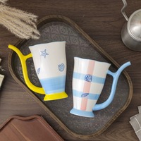 Ceramic mug with a built-in hollow straw handle - Thumbnail 4