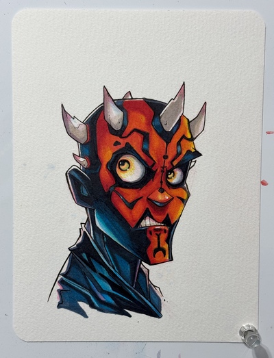 Darth Maul Star Wars Day Sketch Original Art