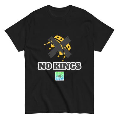 "no kings" political protest graphic tee | unisex environment friendly t-shirt