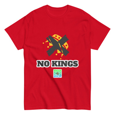 "no kings" political protest graphic tee | unisex environment friendly t-shirt