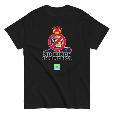 "no kings in america" anti-trump protest graphic tee | unisex environment friendly t-shirt