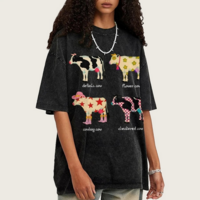 Checkered Cowboy Cow Printed Tee - Thumbnail 2